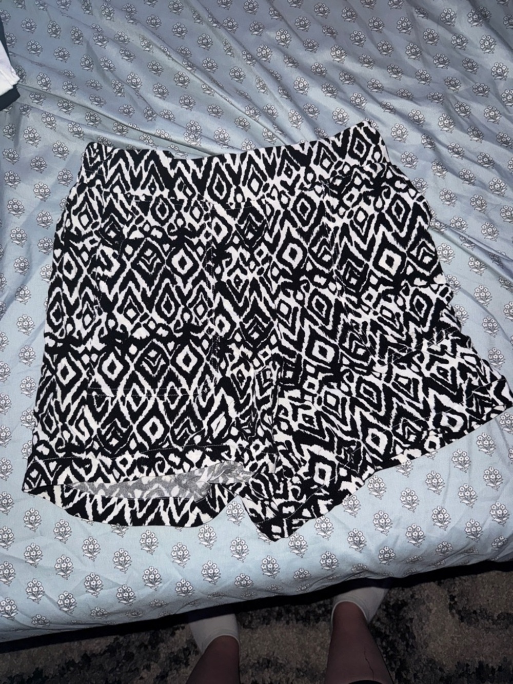Wildfox Black and White Ikat Print Skort